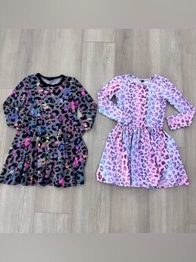 Pixielane printed long sleeve fit & flare dresses girls size 6 multicolor